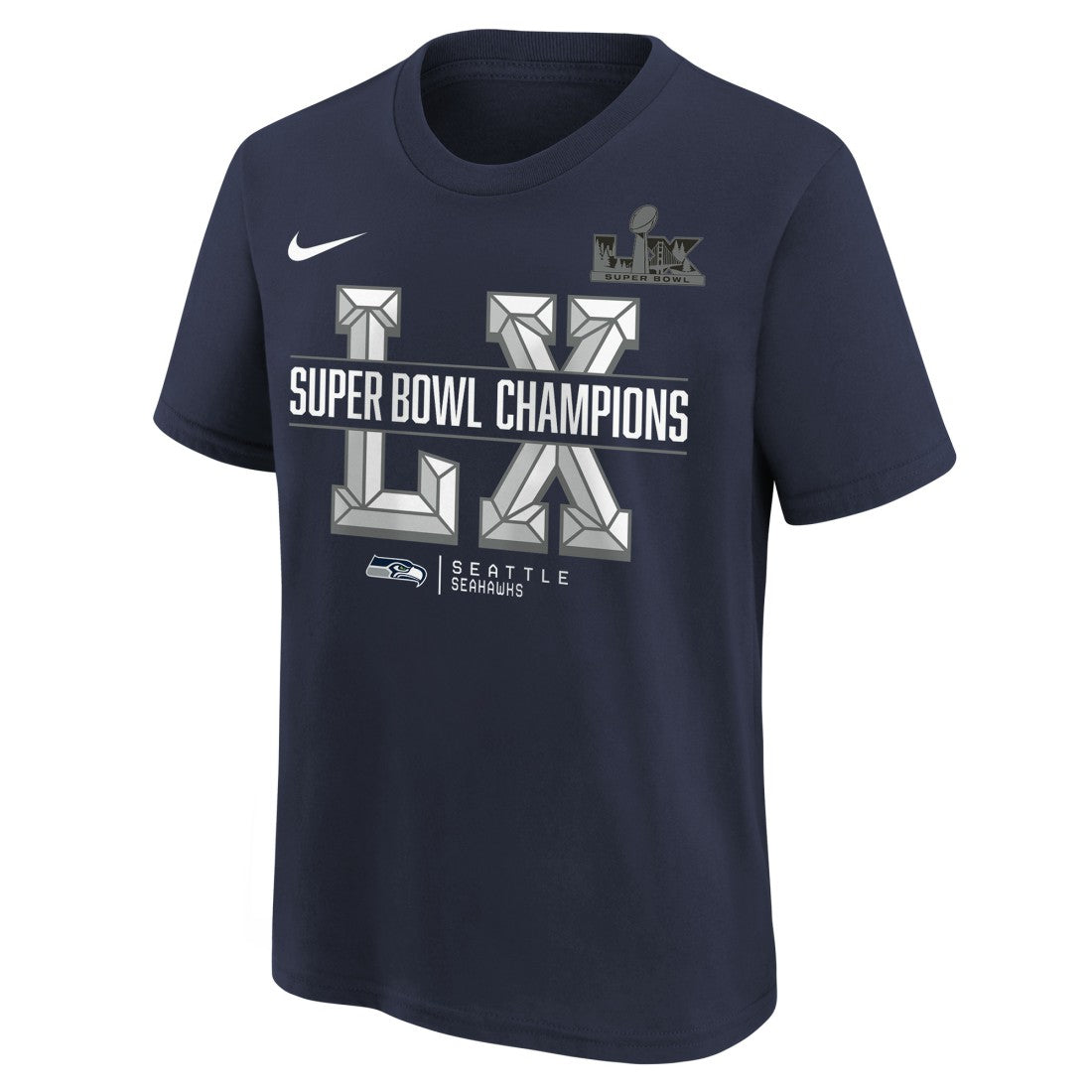 Seattle Seahawks Youth Super Bowl LX Champions T-Shirt College Navy - Nike