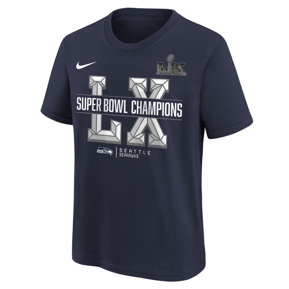 Seattle Seahawks Youth Super Bowl LX Champions T-Shirt College Navy - Nike