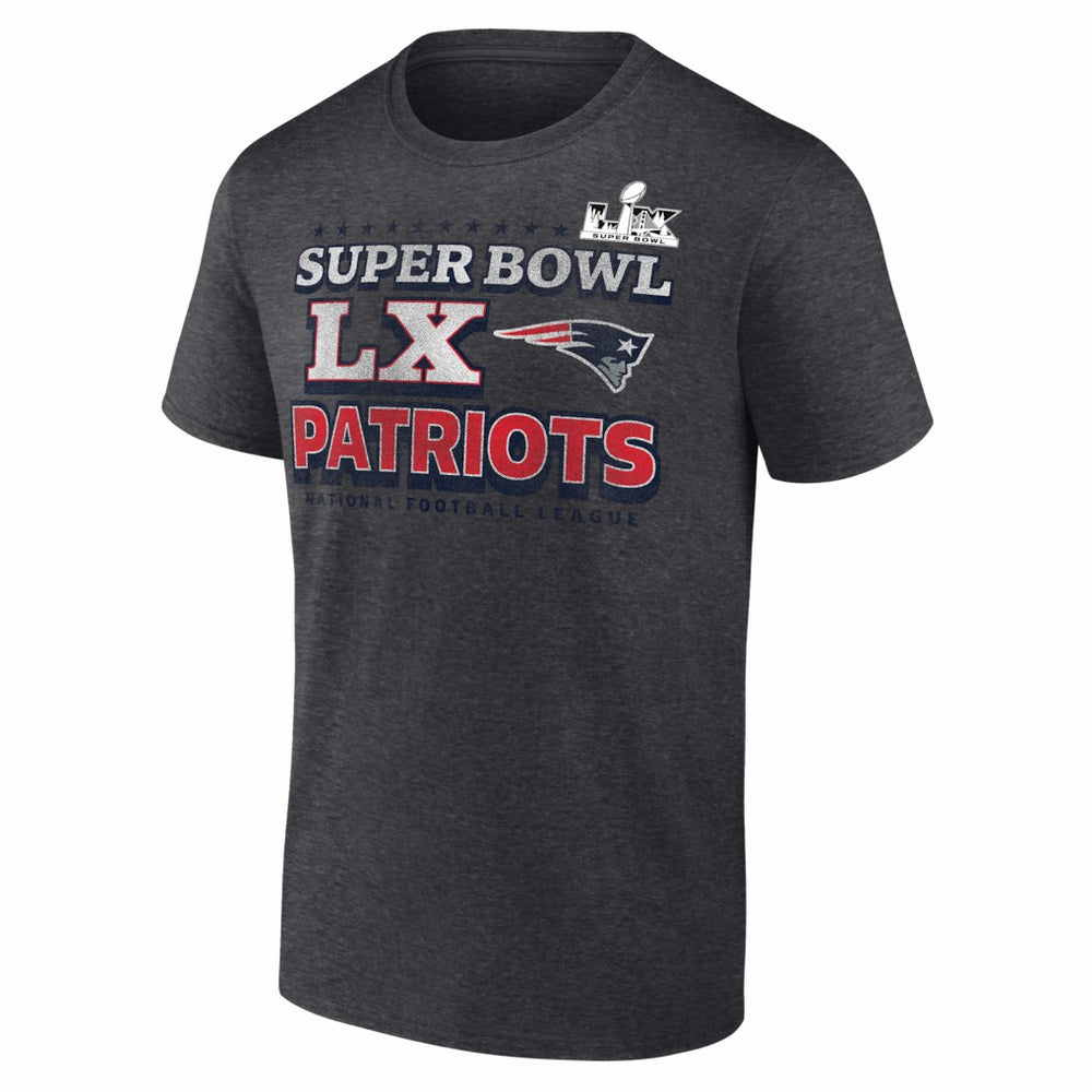 New England Patriots Super Bowl LX Big & Tall Battle Prep T-Shirt Heather Charcoal - Fanatics