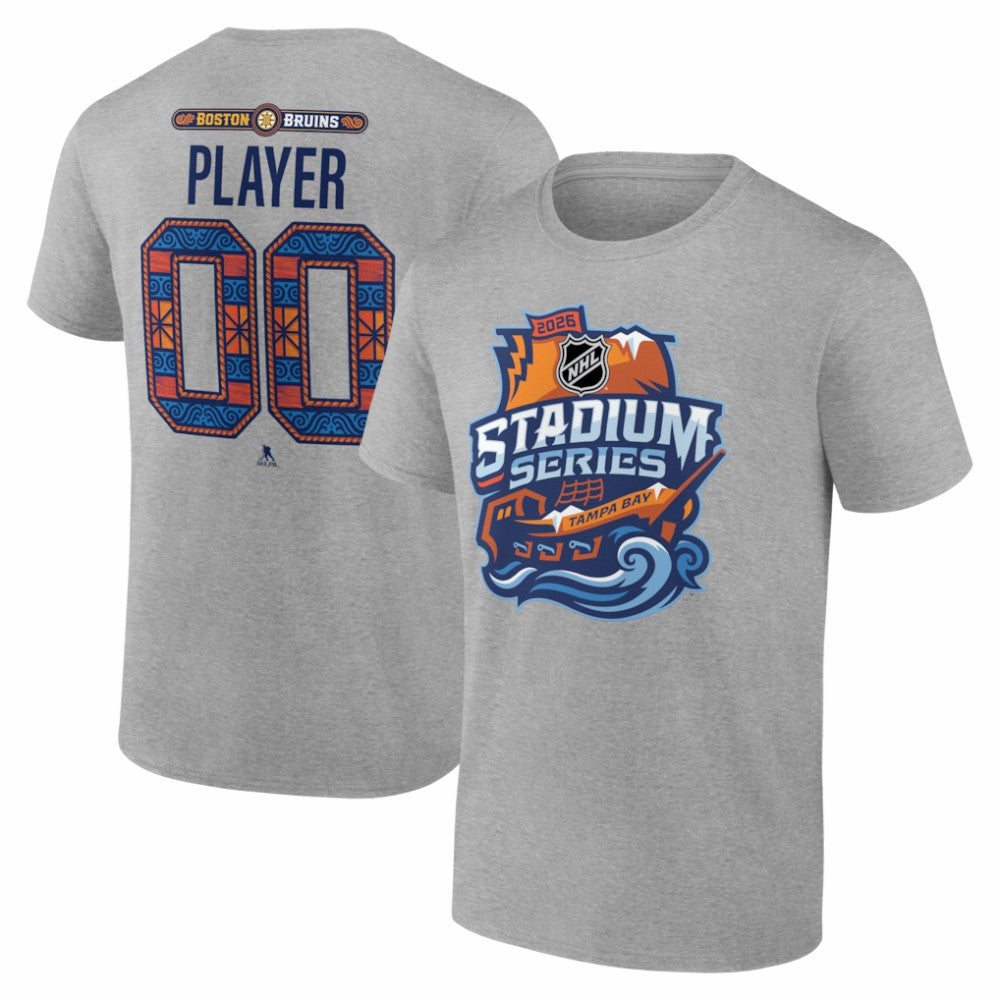 Boston Bruins 2026 NHL Stadium Series Personalized Name & Number T-Shirt Gray