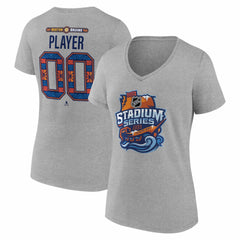 Boston Bruins Women's 2026 NHL Stadium Series Personalized Name & Number V-Neck T-Shirt Gray
