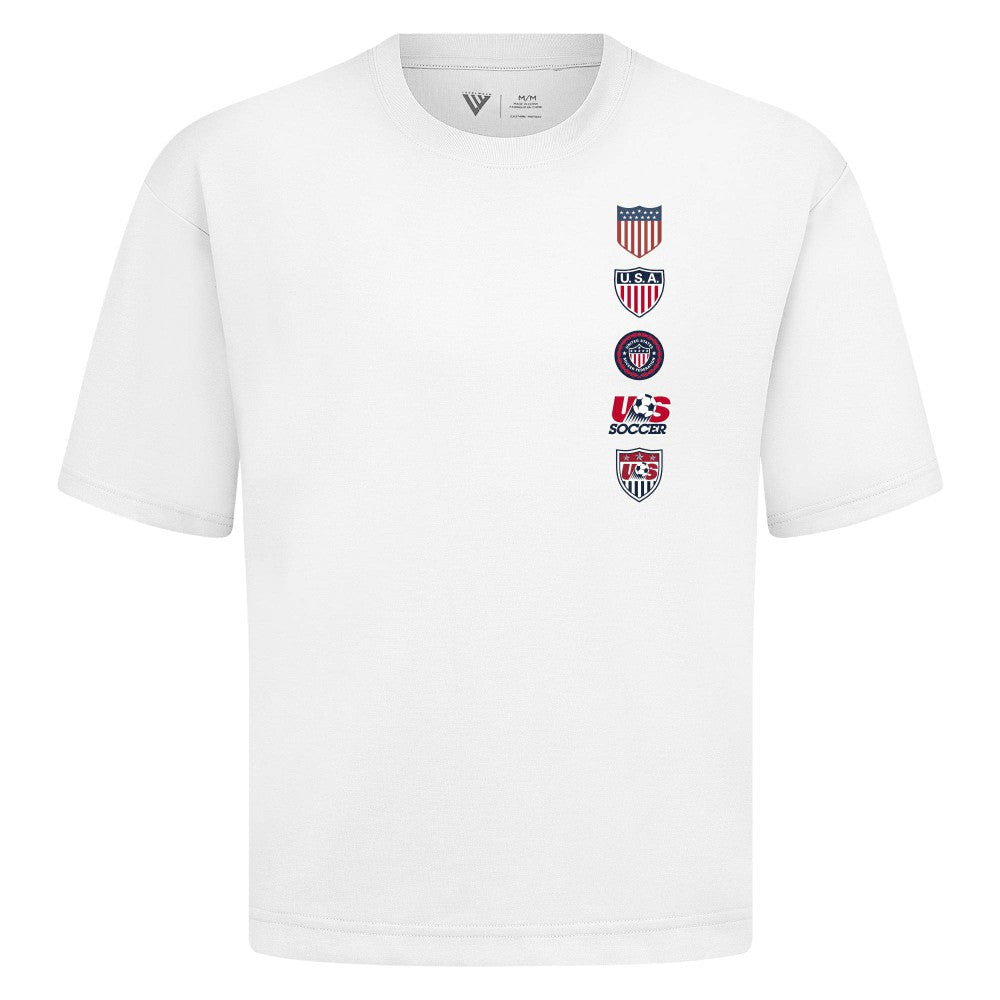USMNT Levelwear Luxe Signature Knit Timeline T-Shirts - White