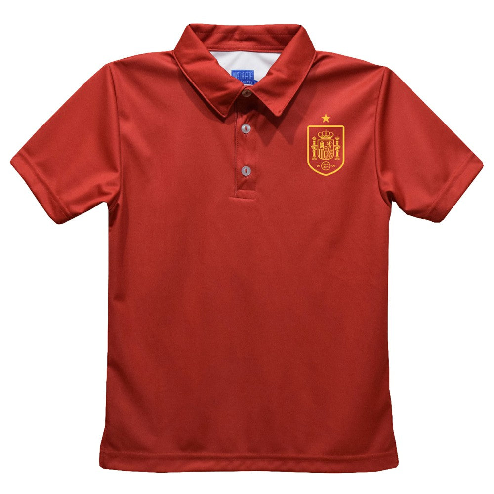Spain National Team Vive La Fete Youth Solid Polo - Red