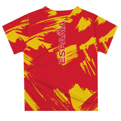 Spain National Team Vive La Fete Youth Paint Brush T-Shirts - Red