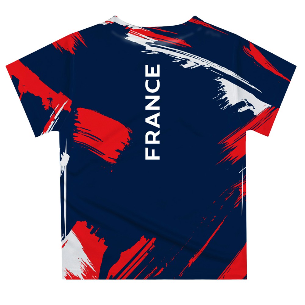 France National Team Vive La Fete Youth Paint Brush T-Shirts - Navy