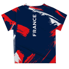 France National Team Vive La Fete Youth Paint Brush T-Shirts - Navy