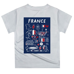 France National Team Vive La Fete Youth Impressions Artwork T-Shirts - White