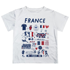 France National Team Vive La Fete Youth Impressions Artwork T-Shirts - White