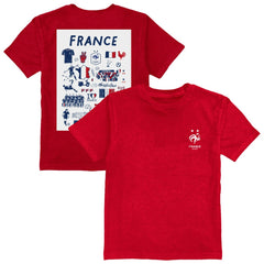 France National Team Vive La Fete Youth Impressions Artwork T-Shirts - Red