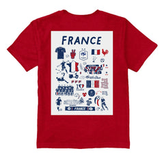 France National Team Vive La Fete Youth Impressions Artwork T-Shirts - Red