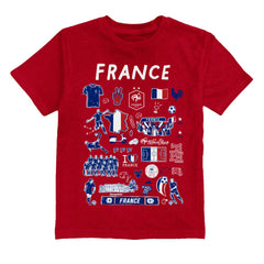 France National Team Vive La Fete Youth Impressions Artwork T-Shirts - Red