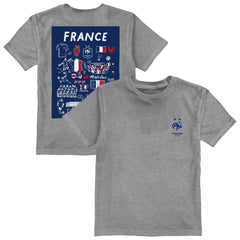 France National Team Vive La Fete Youth Impressions Artwork T-Shirts - Gray