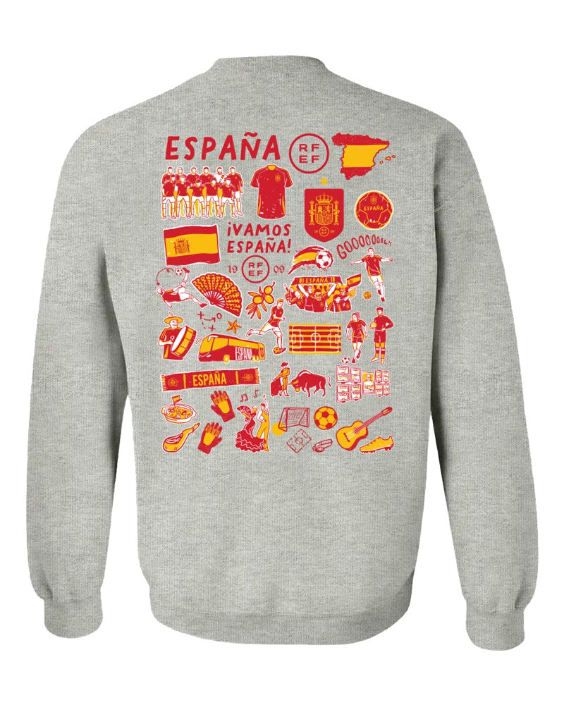Spain National Team Vive La Fete Women's Impressions Artwork Sweatshirt - Gray