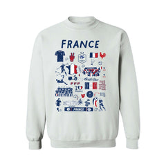 France National Team Vive La Fete Women's Impressions Artwork Sweatshirt - White