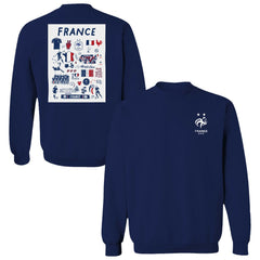 France National Team Vive La Fete Women's Impressions Artwork Sweatshirt - Navy