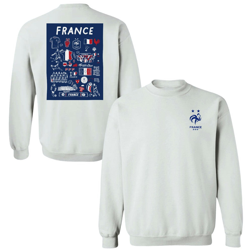 France National Team Vive La Fete Women's Impressions Artwork Sweatshirt - Gray