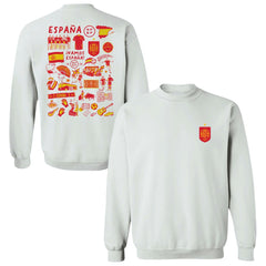 Spain National Team Vive La Fete Women's Impressions Artwork Sweatshirt - White