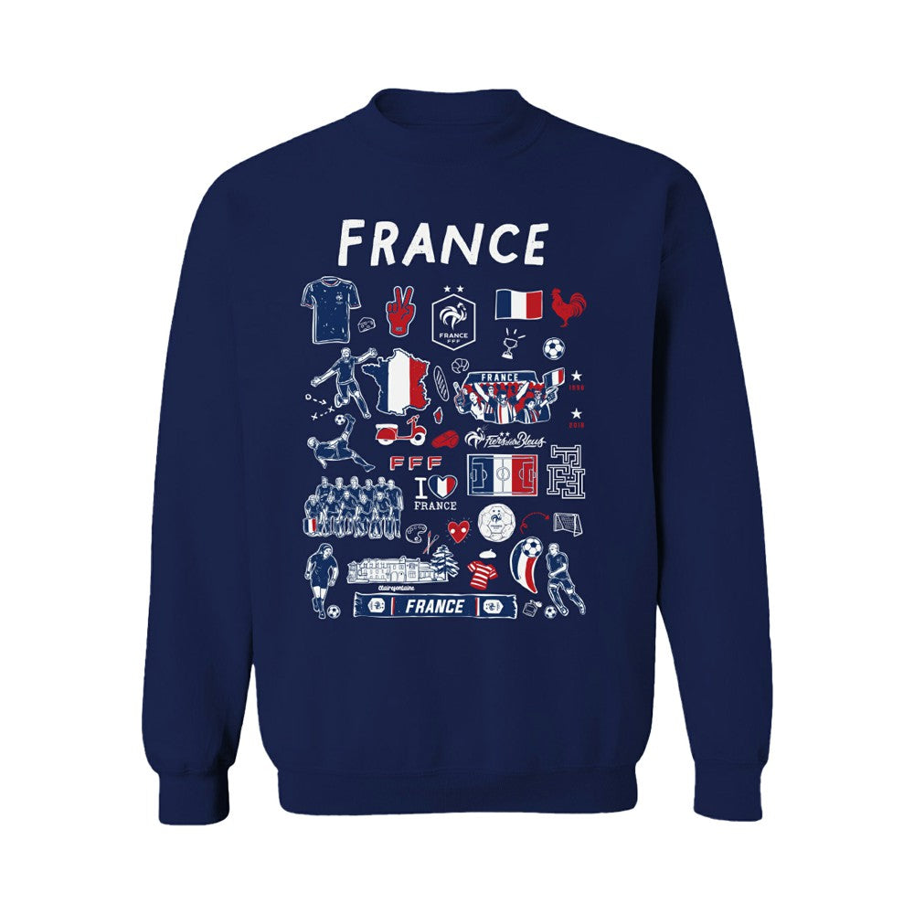 France National Team Vive La Fete Women's Impressions Artwork Sweatshirt - Navy