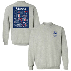 France National Team Vive La Fete Women's Impressions Artwork Sweatshirt - Gray