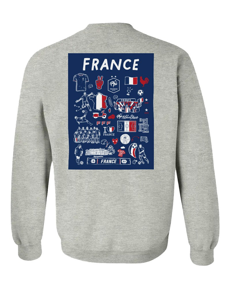 France National Team Vive La Fete Women's Impressions Artwork Sweatshirt - Gray