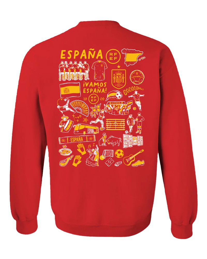 Spain National Team Vive La Fete Women's Impressions Artwork Sweatshirt - Red