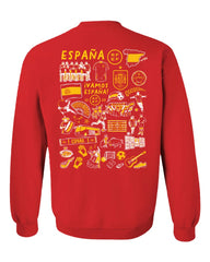 Spain National Team Vive La Fete Women's Impressions Artwork Sweatshirt - Red
