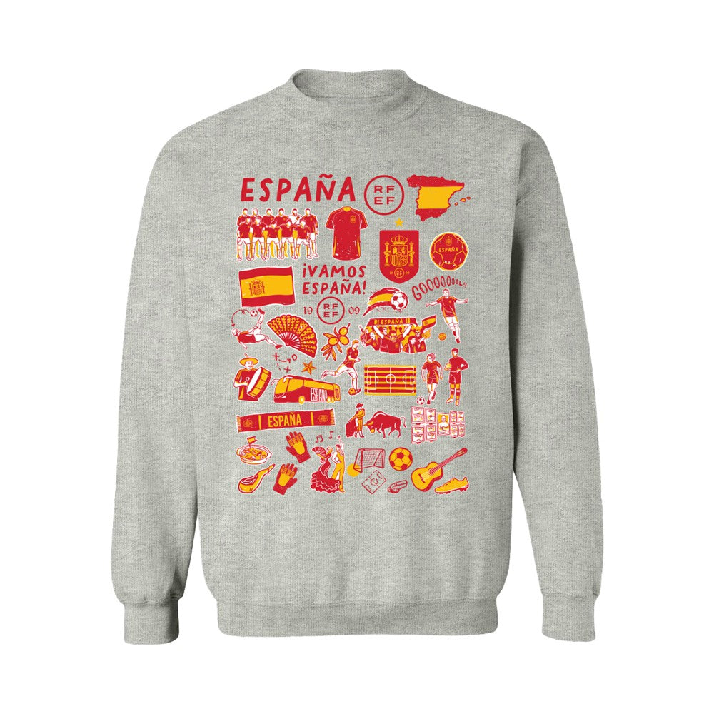 Spain National Team Vive La Fete Women's Impressions Artwork Sweatshirt - Gray