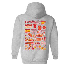 Spain National Team Vive La Fete Women's Impressions Artwork Hoodie - Gray