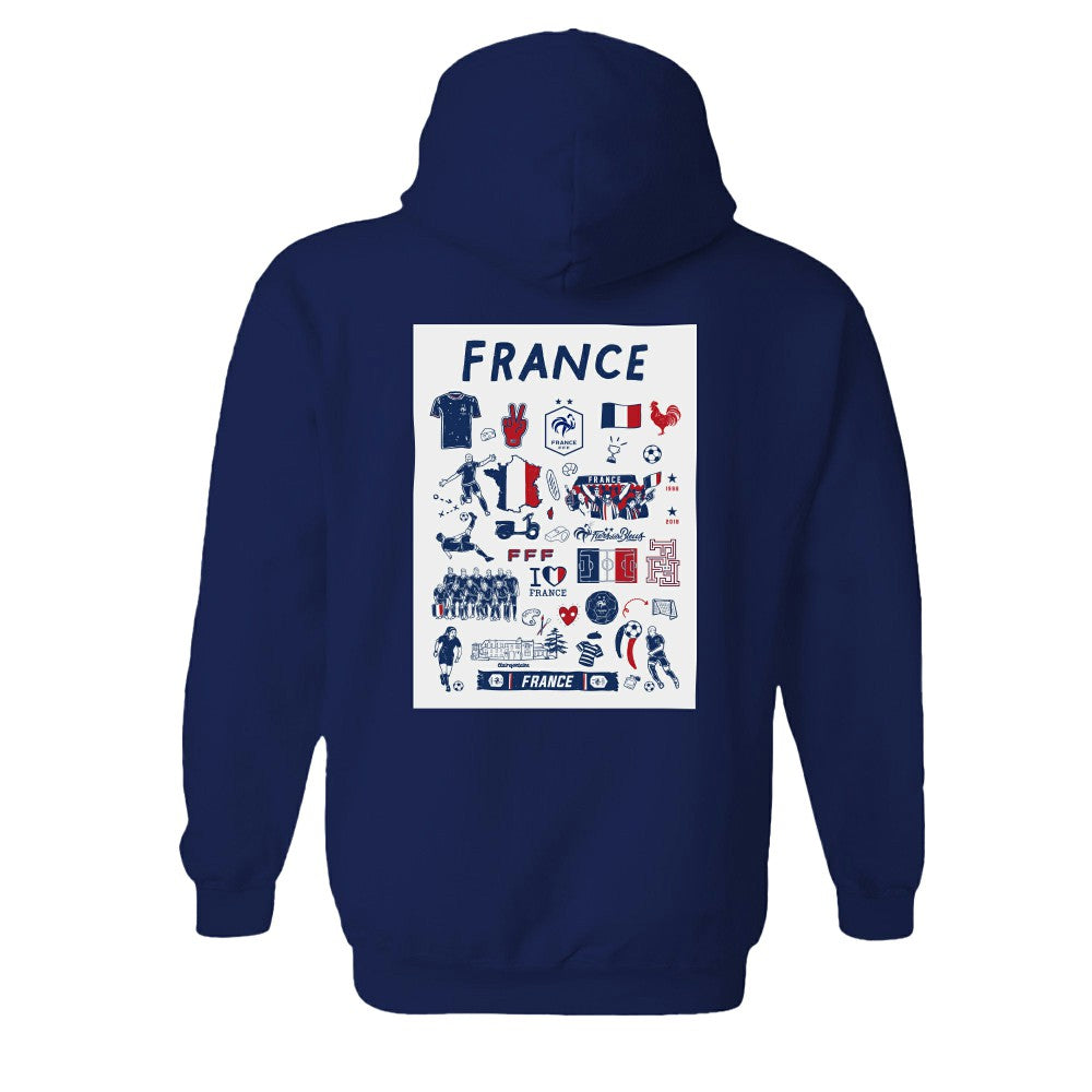 France National Team Vive La Fete Women's Impressions Artwork Hoodie - Navy