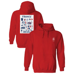 France National Team Vive La Fete Women's Impressions Artwork Hoodie - Red