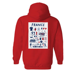 France National Team Vive La Fete Women's Impressions Artwork Hoodie - Red