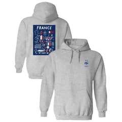 France National Team Vive La Fete Women's Impressions Artwork Hoodie - Gray