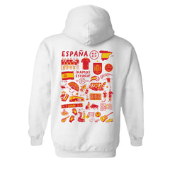 Spain National Team Vive La Fete Women's Impressions Artwork Hoodie - White