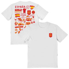 Spain National Team Vive La Fete Women's Impressions Artwork Fitted T-Shirts - White