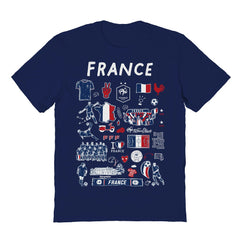 France National Team Vive La Fete Women's Impressions Artwork Fitted T-Shirts - Navy