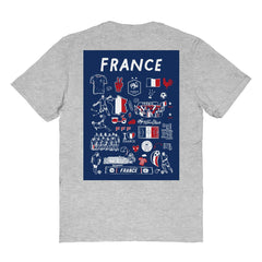 France National Team Vive La Fete Women's Impressions Artwork Fitted T-Shirts - Gray