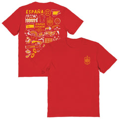 Spain National Team Vive La Fete Women's Impressions Artwork Fitted T-Shirts - Red