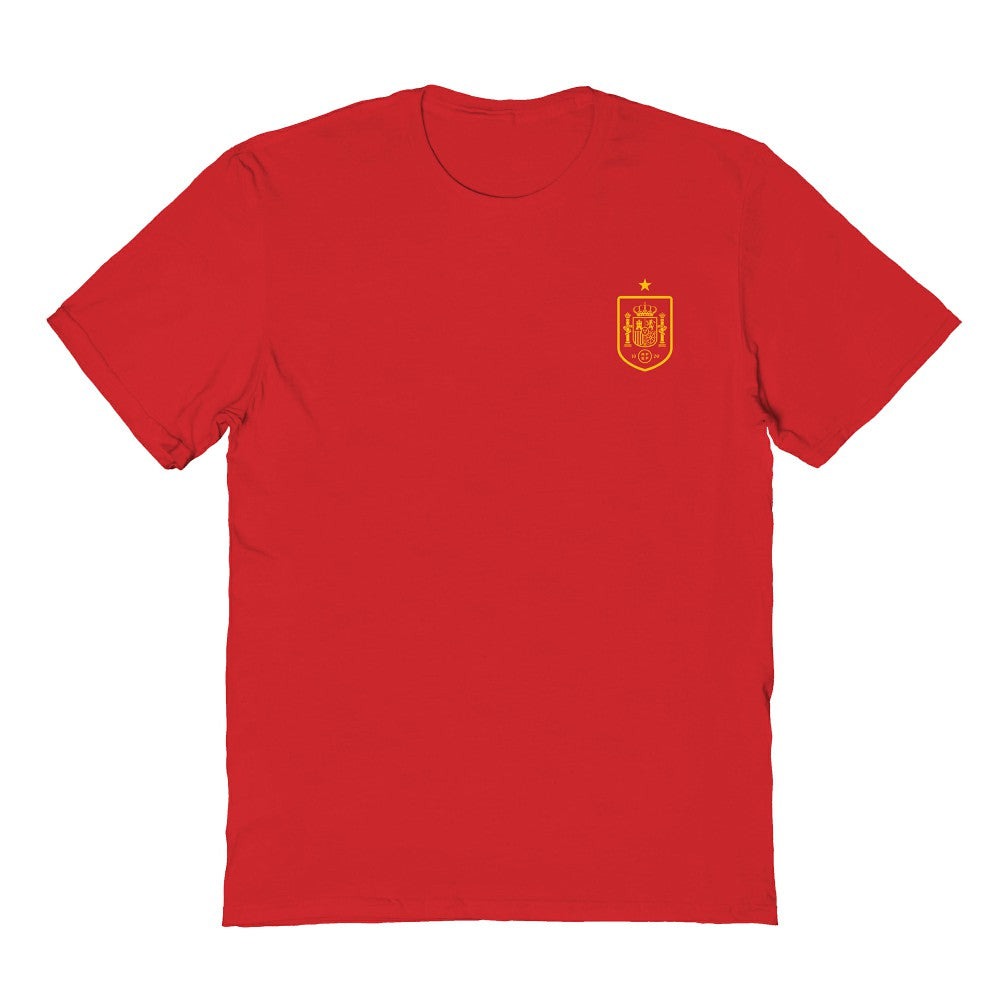Spain National Team Vive La Fete Women's Impressions Artwork Fitted T-Shirts - Red
