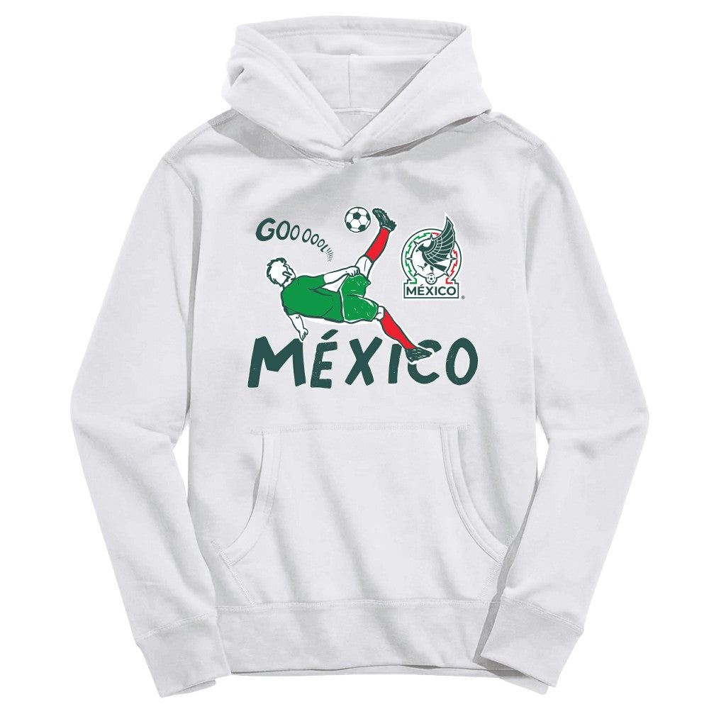 Mexico National Team Vive La Fete Youth Chilena Style Hoodie - White