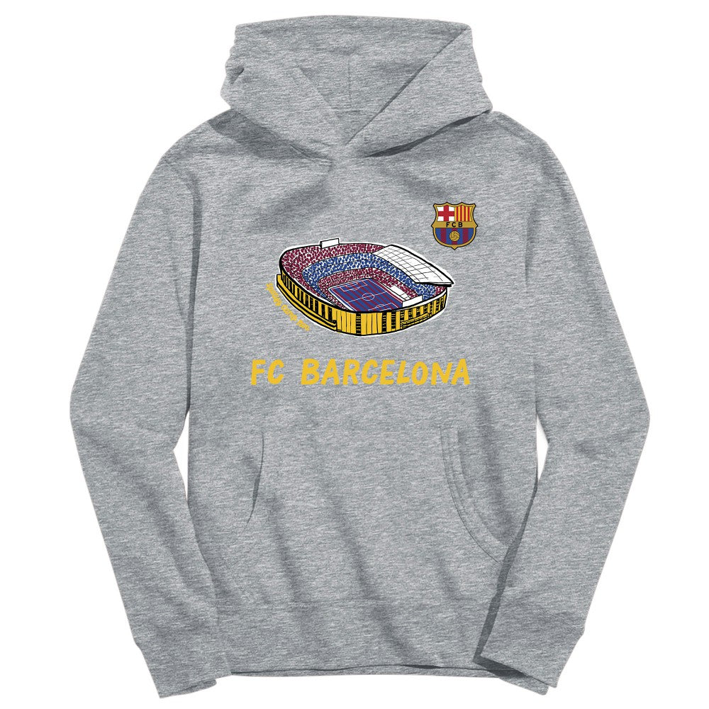 Barcelona Vive La Fete Youth Stadium Style Hoodie - Gray