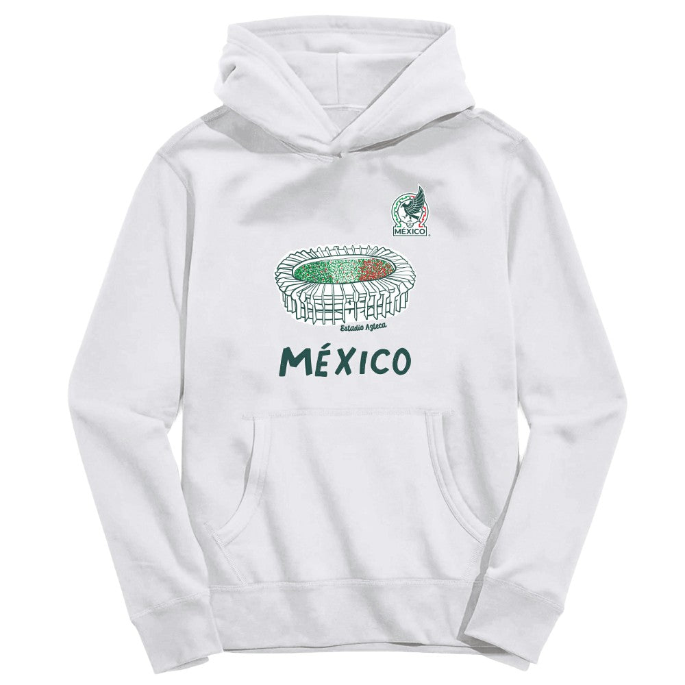 Mexico National Team Vive La Fete Youth Stadium Style Hoodie - White