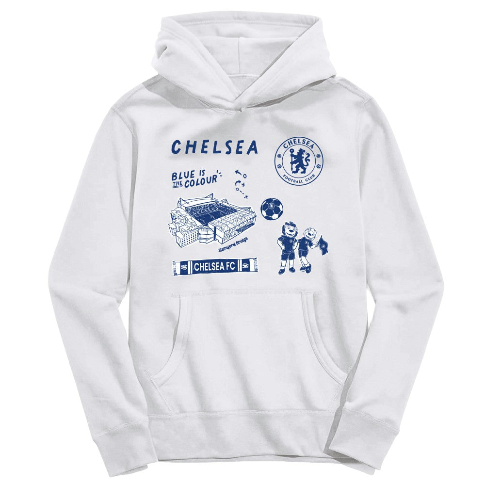 Chelsea Vive La Fete Youth Impressions Icons Hoodie - White