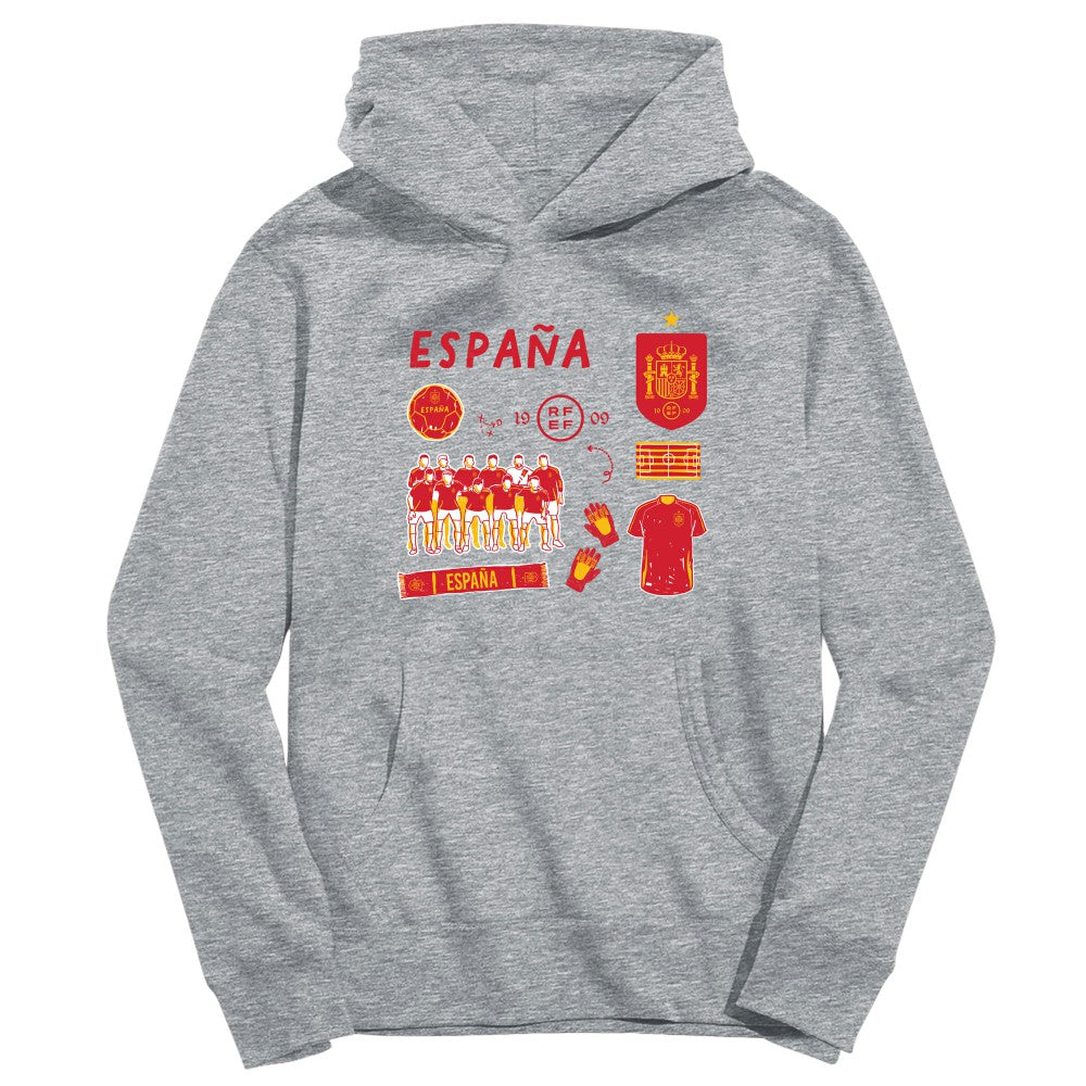 Spain National Team Vive La Fete Youth Impressions Icons Hoodie - Gray