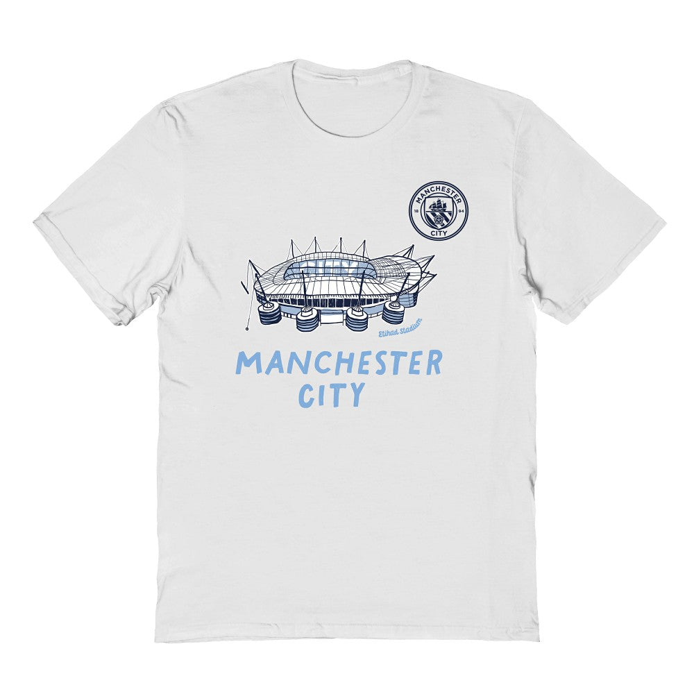 Manchester City Vive La Fete Youth Chilena Style T-Shirts - White