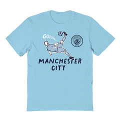 Manchester City Vive La Fete Youth Chilena Style T-Shirts - Light Blue