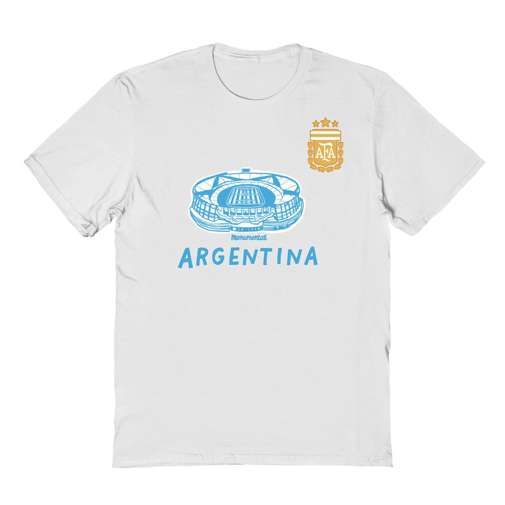 Argentina National Team Vive La Fete Youth Chilena Style T-Shirts - White