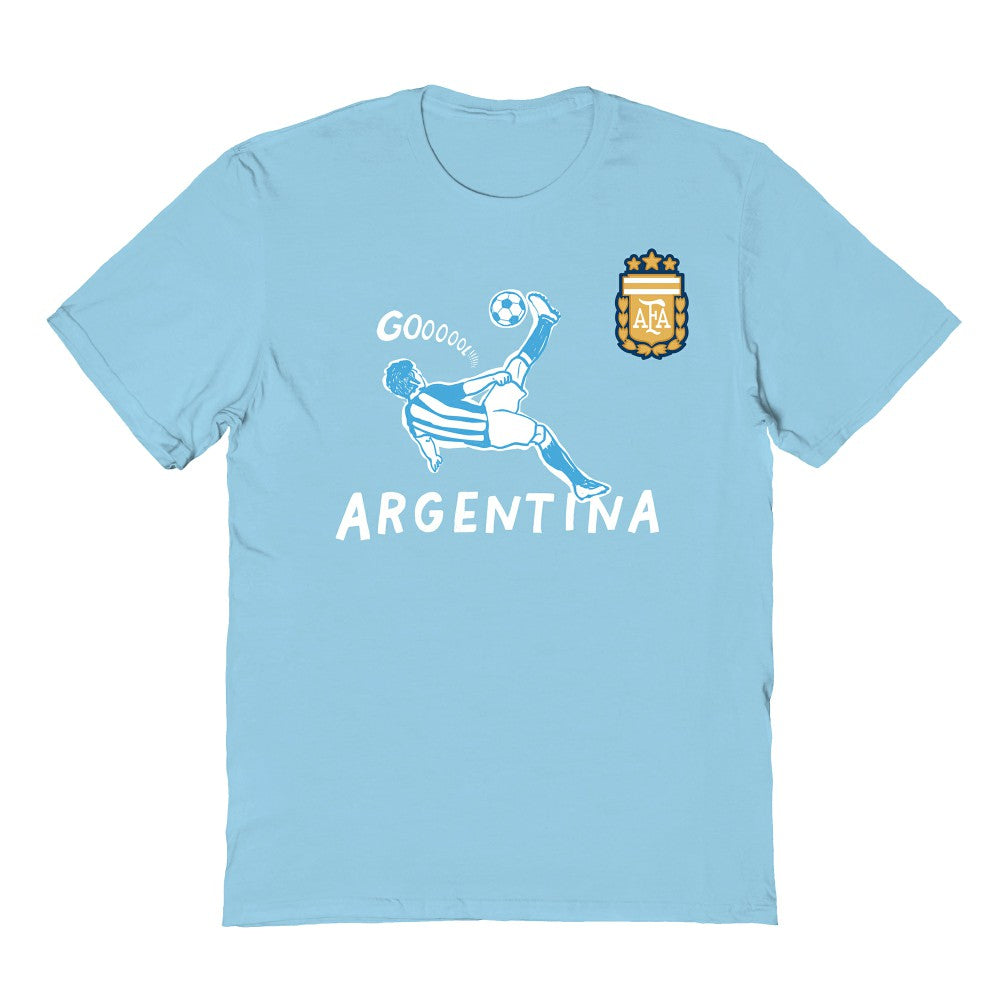 Argentina National Team Vive La Fete Youth Chilena Style T-Shirts - Light Blue