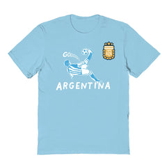 Argentina National Team Vive La Fete Youth Chilena Style T-Shirts - Light Blue