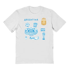 Argentina National Team Vive La Fete Youth Impressions Icons T-Shirts - White