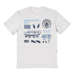 Manchester City Vive La Fete Youth Impressions Icons T-Shirts - White